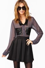 Nasty Gal Overshadow Sequin Blouse