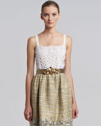 Oscar de la Renta Camilia Guipure Lace Tank - Lyst