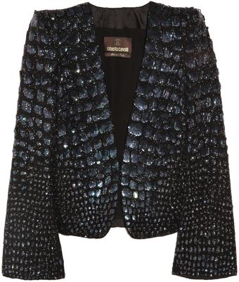Roberto Cavalli Embellished Silk Jacket - Lyst