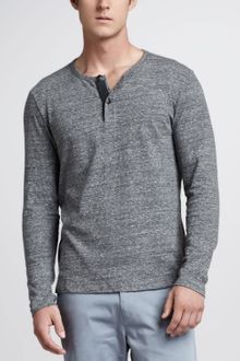Theory Heathered Henley - Lyst
