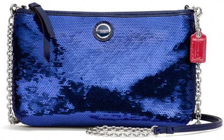 Coach Poppy Sequin Crossbody in Blue (silvernavy) Coach Poppy Sequin Crossbody in Blue (silvernavy)