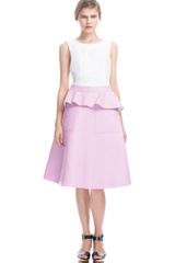 Marni  Partial Peplum Leather Skirt