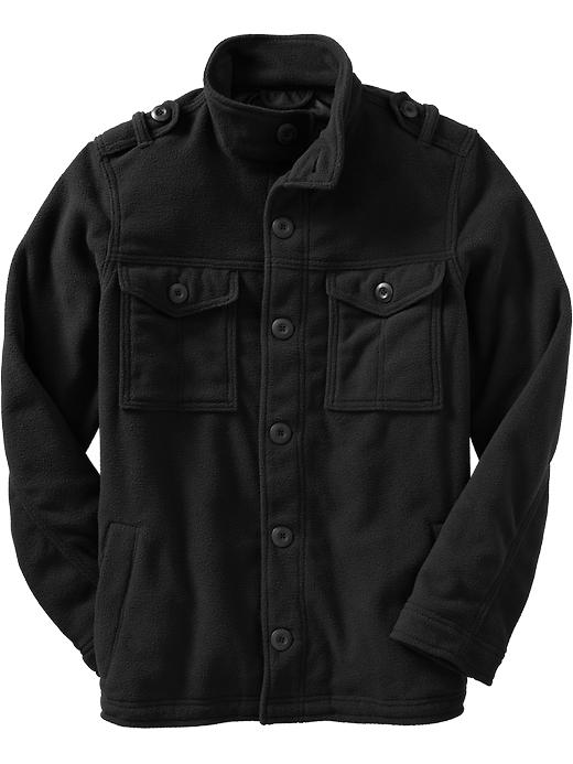 Old Navy Performance Fleece Military Jacket in Black for Men (blackjack