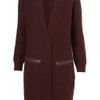 Topshop Knitted Midi Cardigan in Red (burgundy) - Lyst