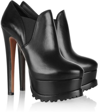Alaïa Platform Leather Ankle Boots - Lyst