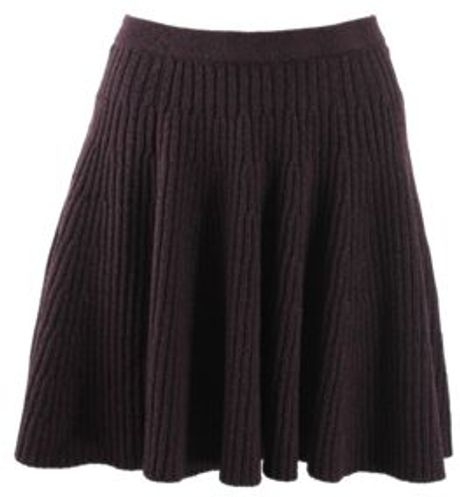Alexander Mcqueen RibKnit Mini Swing Skirt in Purple (bordeaux) - Lyst