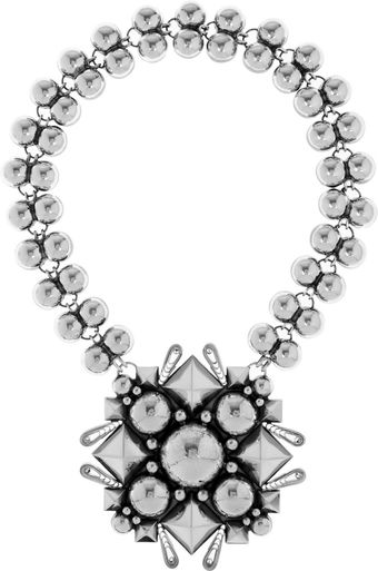 Bottega Veneta Oxidized Sterling Silver Necklace - Lyst