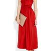 Chloé Asymmetric Silktwill Midi Dress in Red - Lyst