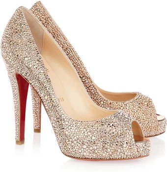 Christian Louboutin Very Richie 120 Swarovski Crystal Suede Pumps - Lyst