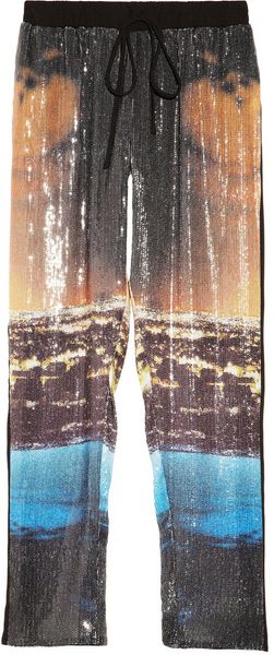 Clover Canyon Printed Sequined Georgette Pants - Lyst