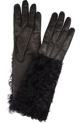 Dolce & Gabbana Leather and Shearling Gloves