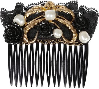 Dolce & Gabbana Swarovski Glass Pearl and Lace Hair Slide - Lyst
