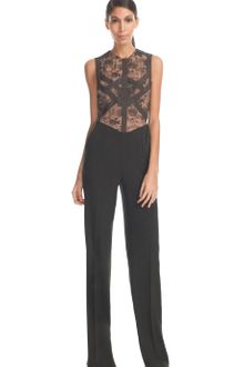 Elie Saab Lace and Stretch Crepe Wide Leg Jumpsuit - Lyst
