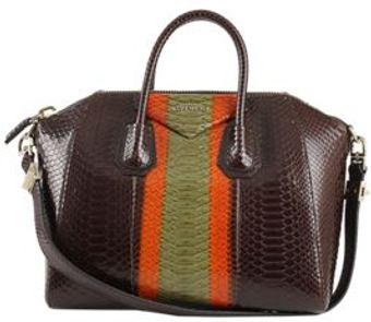 Givenchy Green and Orange Stripe Python Handbag - Lyst