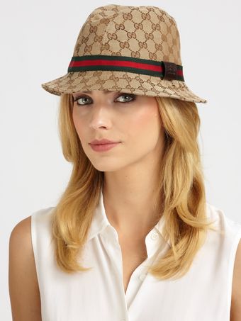 Gucci Leather Trim Fedora - Lyst