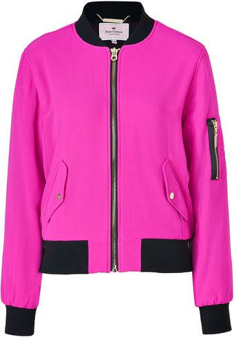 Juicy Couture Pink Cerise Georgette Bomber Jacket - Lyst
