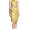 Marchesa One Shoulder Metallic Brocade Dress in Yellow (chartreuse) - Lyst