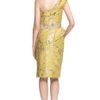 Marchesa One Shoulder Metallic Brocade Dress in Yellow (chartreuse) - Lyst