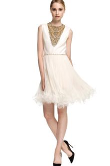Marchesa Embroidered Chiffon Cocktail Dress - Lyst