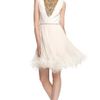 Marchesa Embroidered Chiffon Cocktail Dress in White (ivory) - Lyst