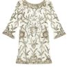 Marchesa Embroidered Sequin Tunic with Self Belt in White (white/silver) - Lyst