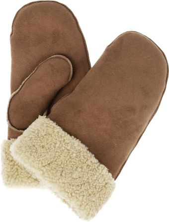 Mulberry Shearling Mittens - Lyst
