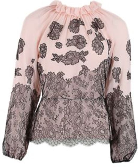 Oscar De La Renta Oscar De La Renta Top in Pink (rose) - Lyst