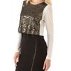 Rag & Bone Zip Sequin Crop Top in White (ivory) - Lyst
