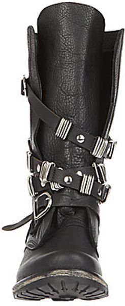 steve madden leather yens buckle boot