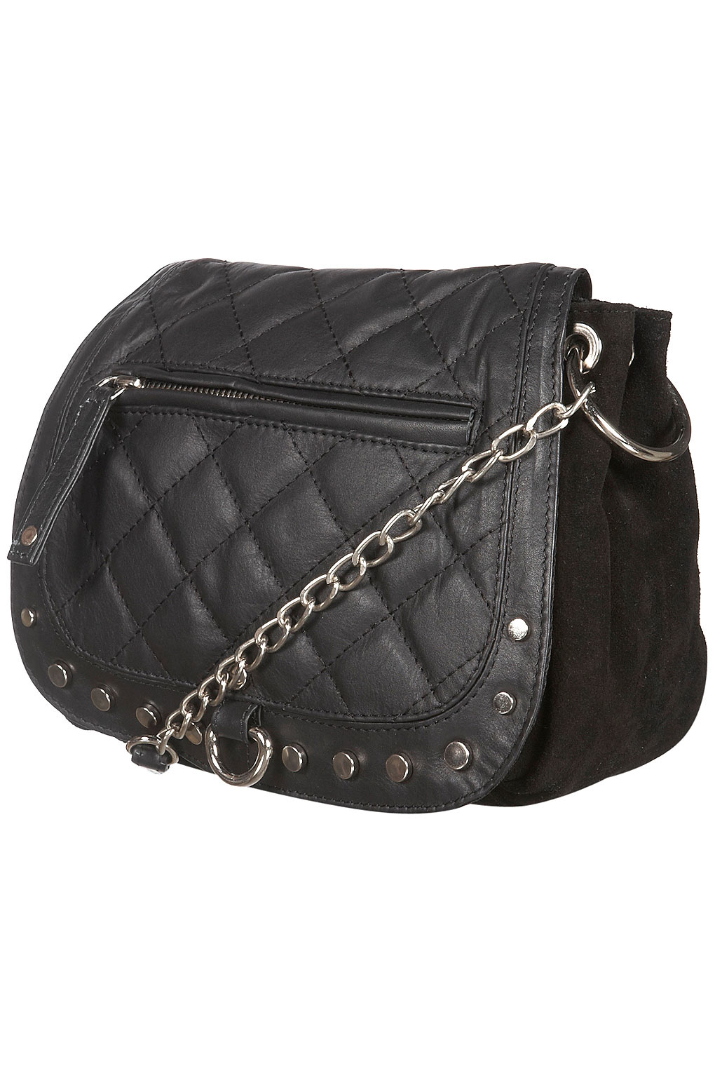 Topshop Quilted Cross Body Bag in Black