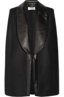 Yves Saint Laurent Leathertrimmed Wool and Cashmereblend Cape - Lyst