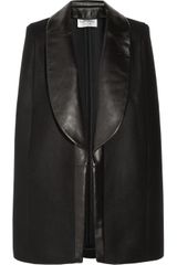 Yves Saint Laurent Leathertrimmed Wool and Cashmereblend Cape