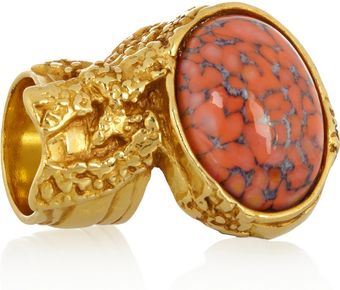 Yves Saint Laurent Arty Goldplated Glass Ring - Lyst