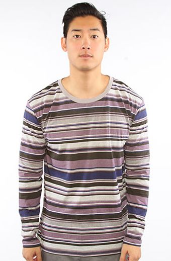Cheap Monday The Tarn Long Sleeve Strip Tee in Gray Black Plum - Lyst