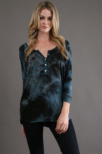 Jet By John Eshaya Tie Dye Henley Tee  - Lyst