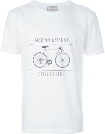 Maison Kitsuné Bike Print Tshirt - Lyst