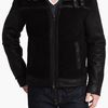 Michael Kors Shearling Racer Jacket in Black for Men - Lyst