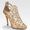 Oscar De La Renta Gladia Artistic Metallic Leather Pumps in Gold - Lyst