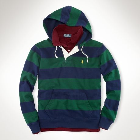 ralph lauren striped fleece sweatshirt