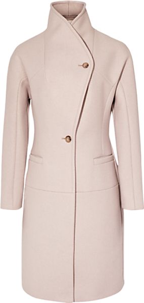 Reiss Reiss Myla Funnel Neck Coat Nude - Lyst