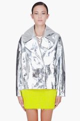 Simone Rocha Silver Patent Leather Mirror Jacket