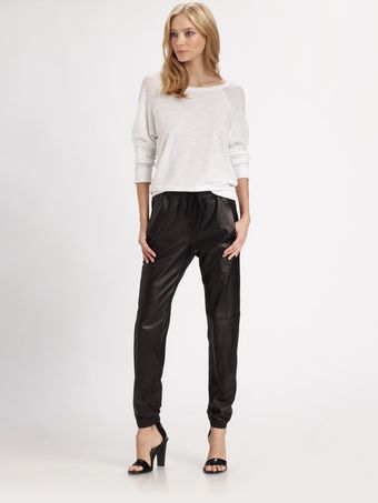 Vince Leather Jogging Pants - Lyst