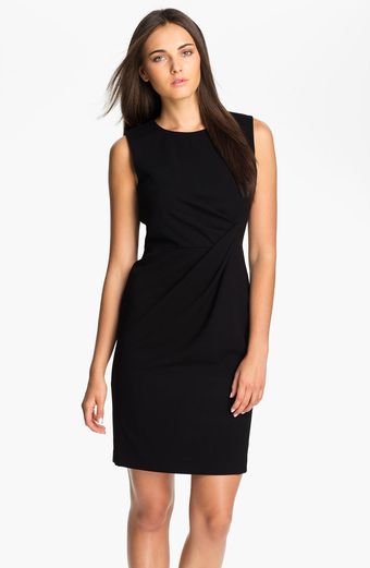 Calvin Klein Drape Waist Sheath Dress - Lyst