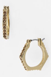 Marc By Marc Jacobs Bolts Slice Pavé Geometric Hoop Earrings - Lyst