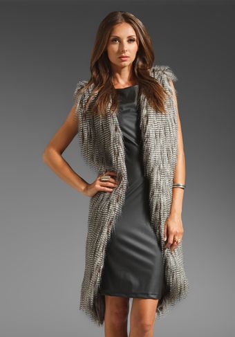 Again Arthur Faux Fur Vest - Lyst