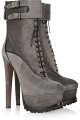 Alaïa Suede Platform Ankle Boots