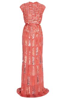 Elie Saab Fully Beaded Cap Sleeve Gown - Lyst