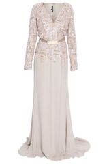 Elie Saab Ls Beaded Crepe Skirt Gown