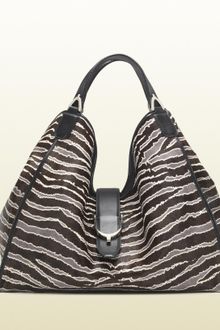 Gucci Soft Stirrup Zebra Printed Shoulder Bag - Lyst