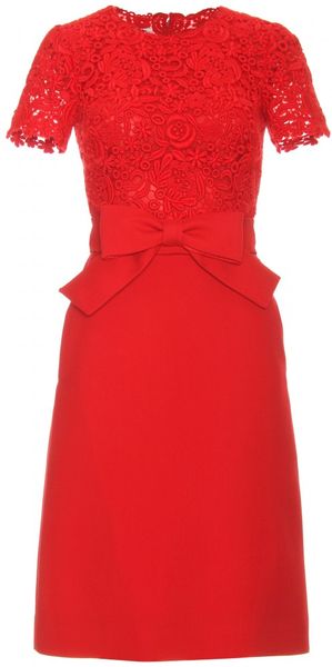 Valentino Dress with Bow Belt in Red (rosso) - Lyst